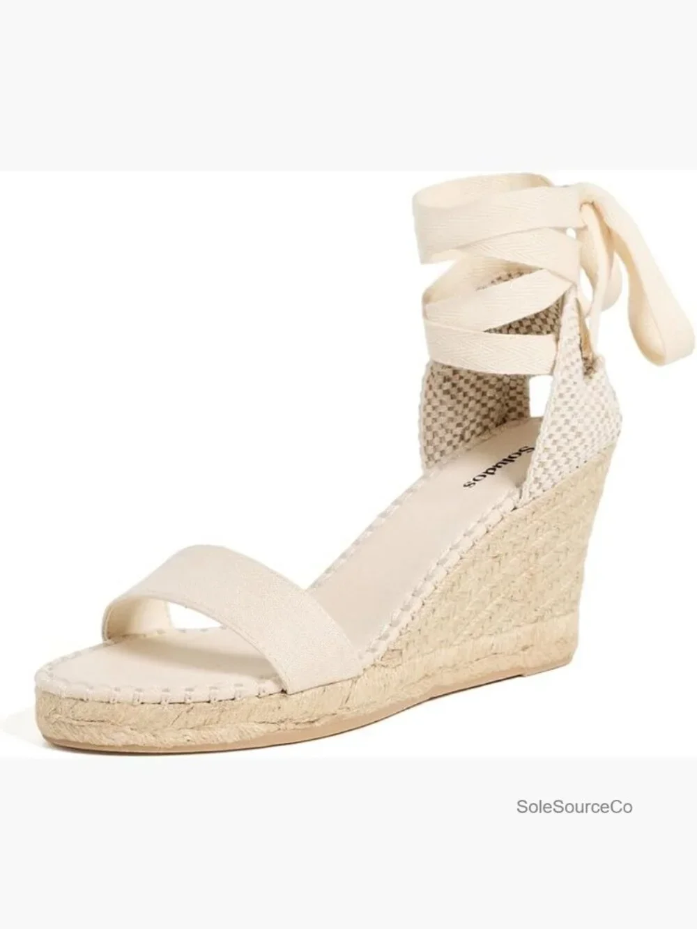 Women's Wedge Espadrilles Wraparound Ankle Strap Canvas Sandals